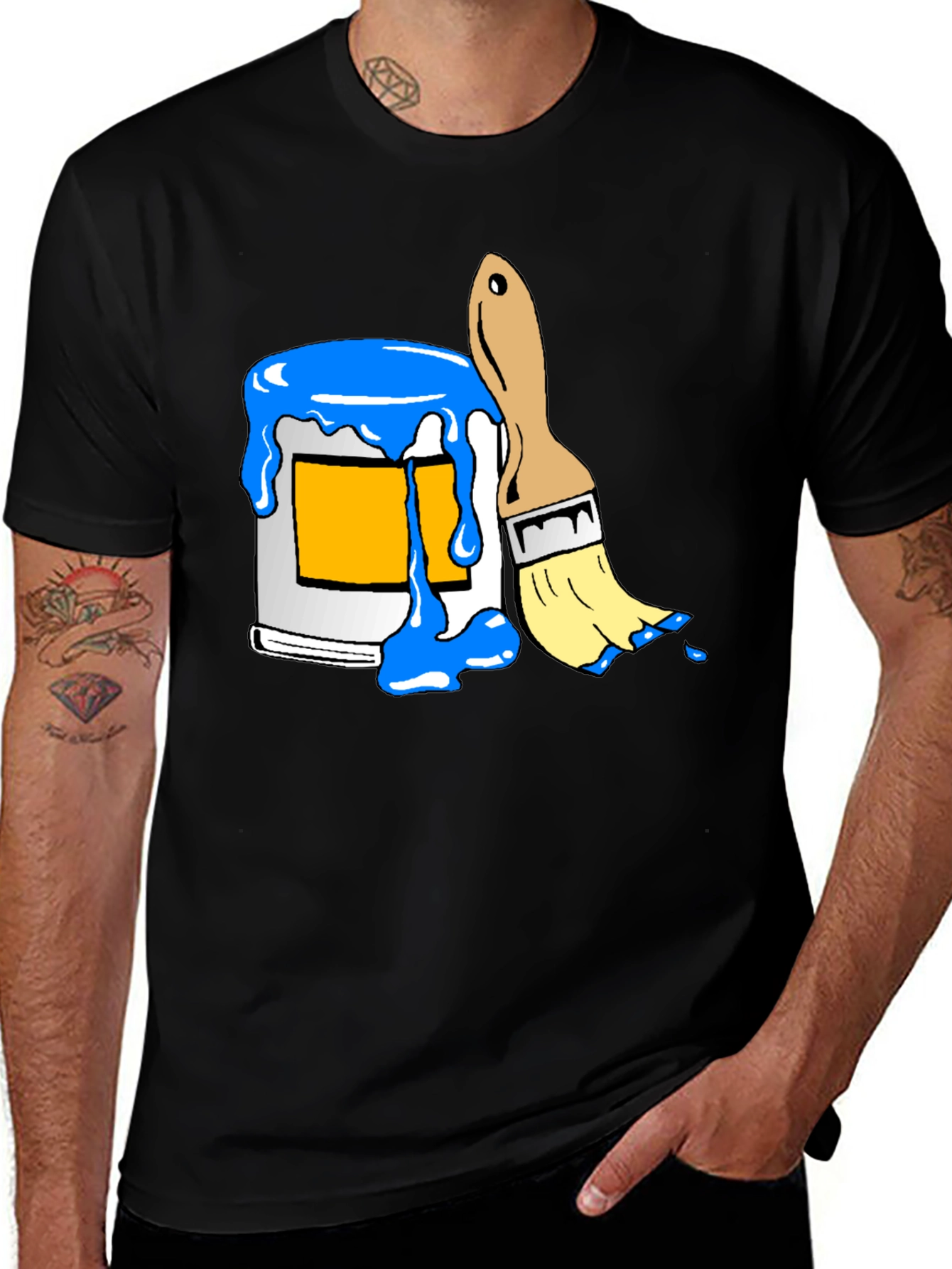 Paint Can & Brush Graphic Tee - Artist Style