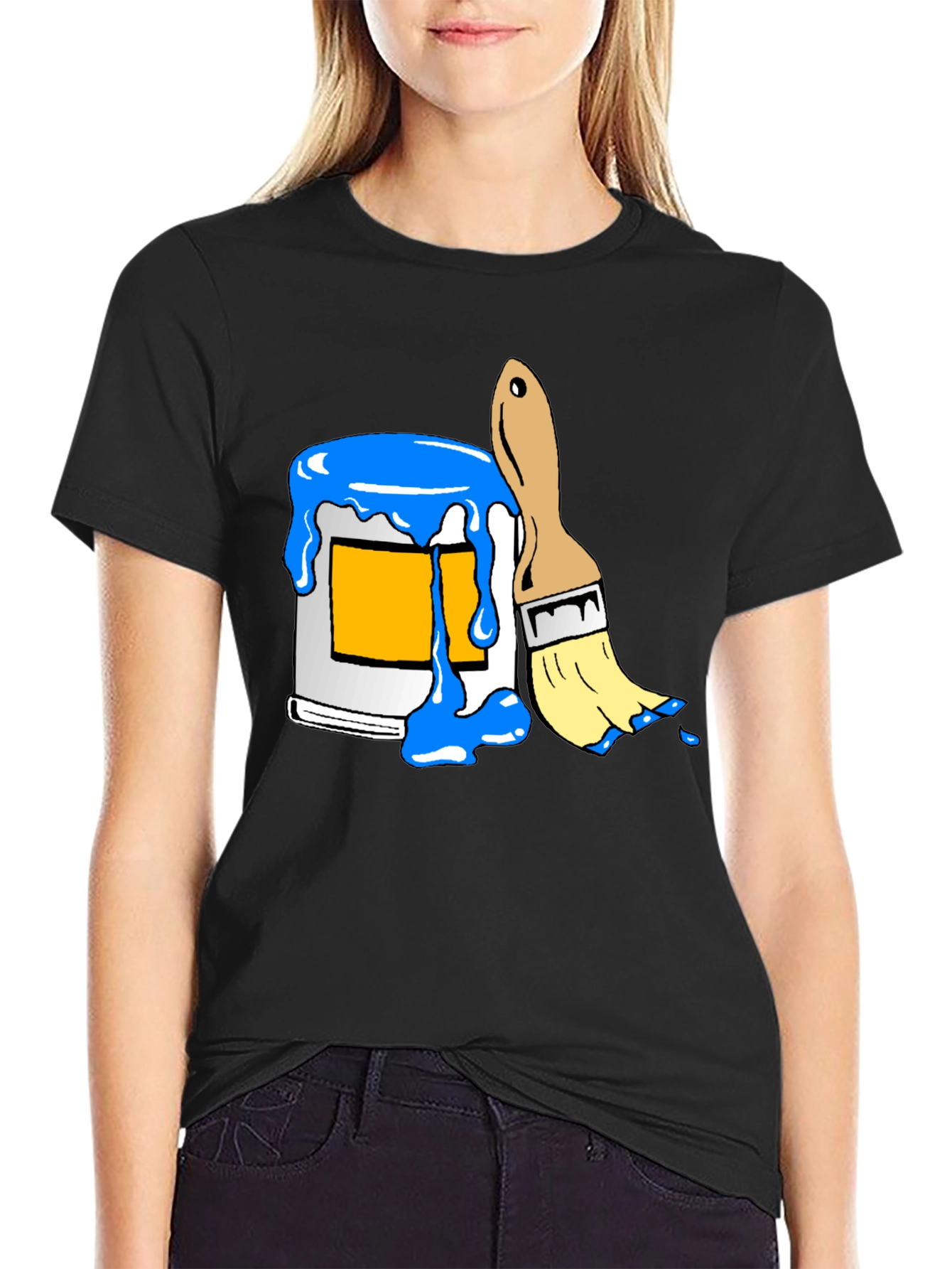 Paint Can & Brush Graphic Tee - Artist Style