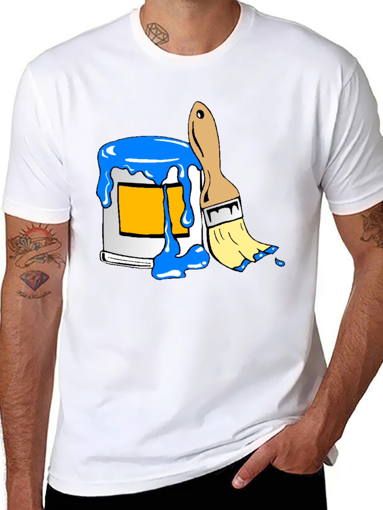 Paint Can & Brush Graphic Tee - Artist Style