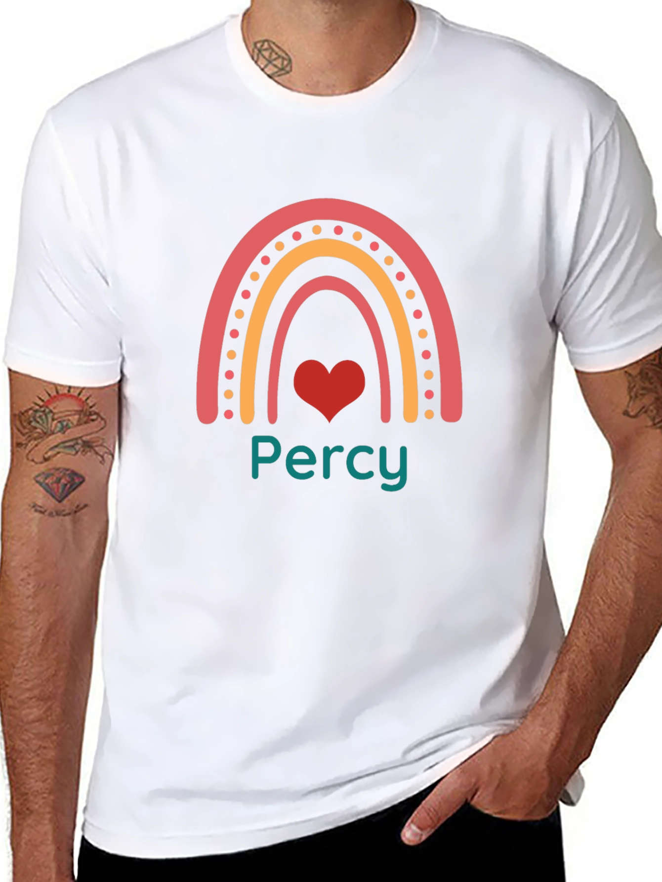 Personalized Rainbow Heart T-Shirt - Add Your Name!