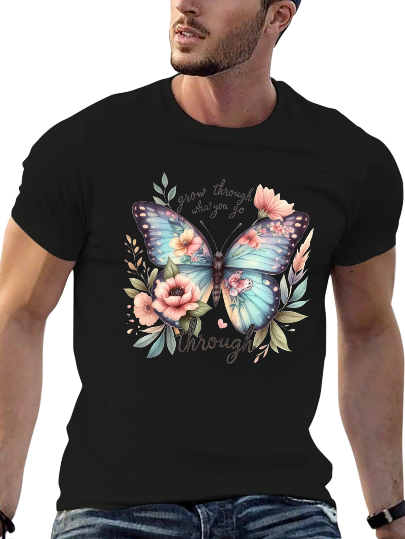Floral Butterfly Graphic T-Shirt