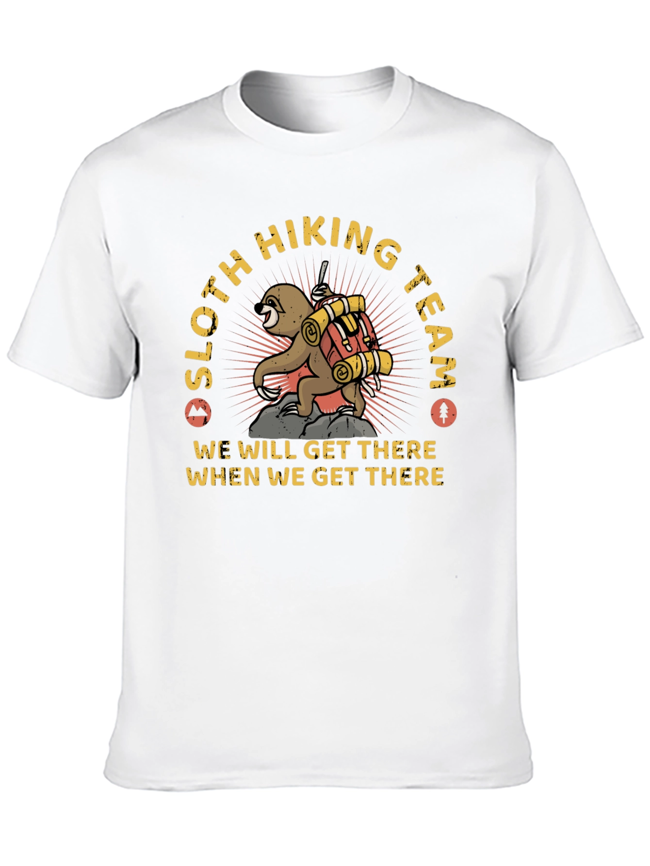 Sloth Hiking Team Graphic T-Shirt