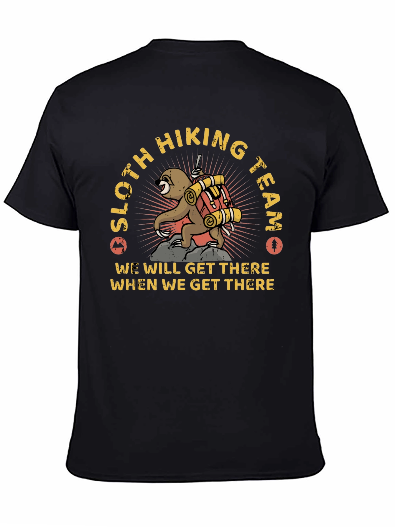 Sloth Hiking Team Graphic T-Shirt