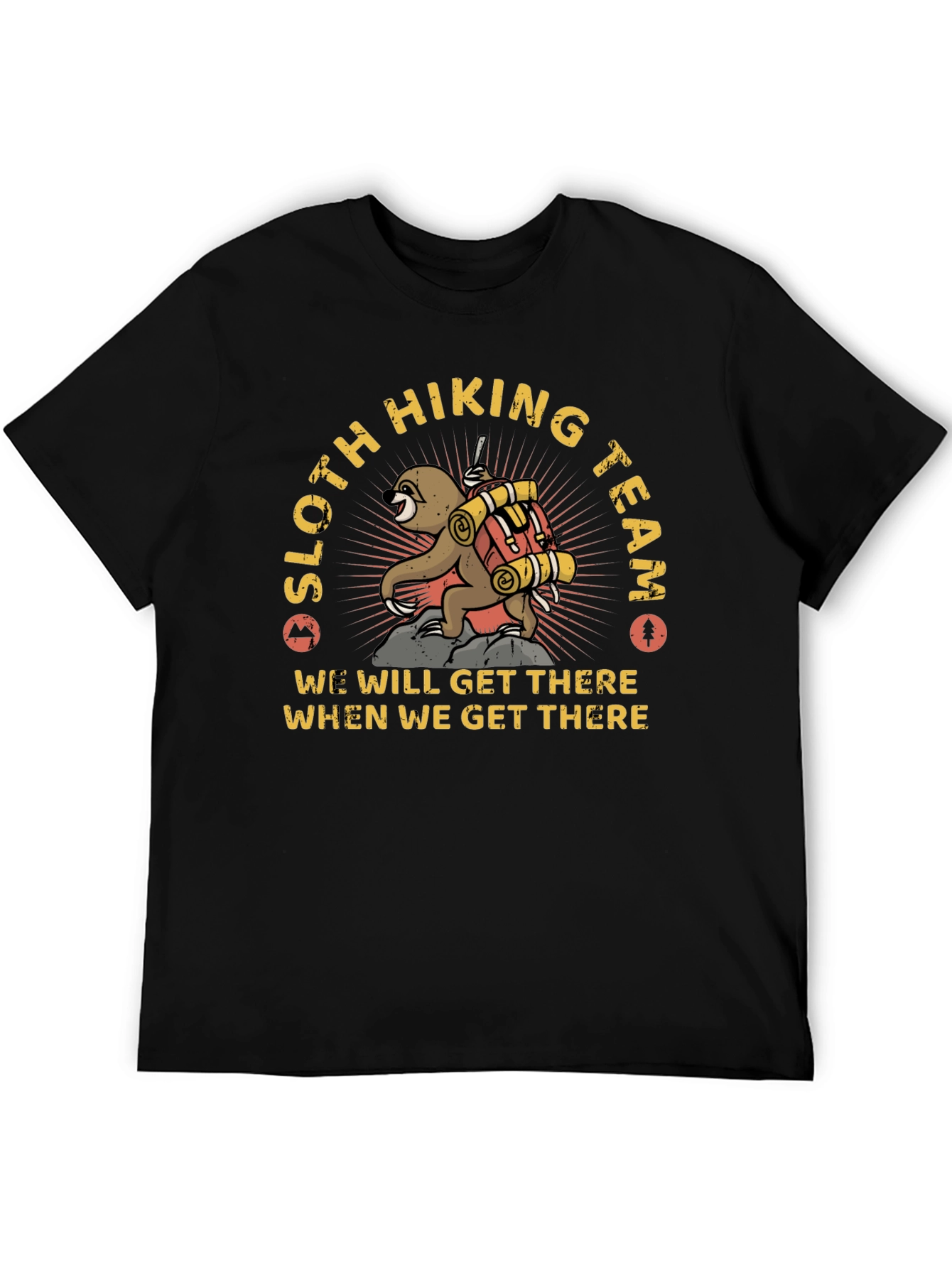 Sloth Hiking Team Graphic T-Shirt