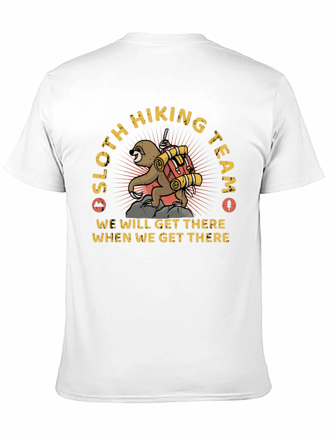 Sloth Hiking Team Graphic T-Shirt
