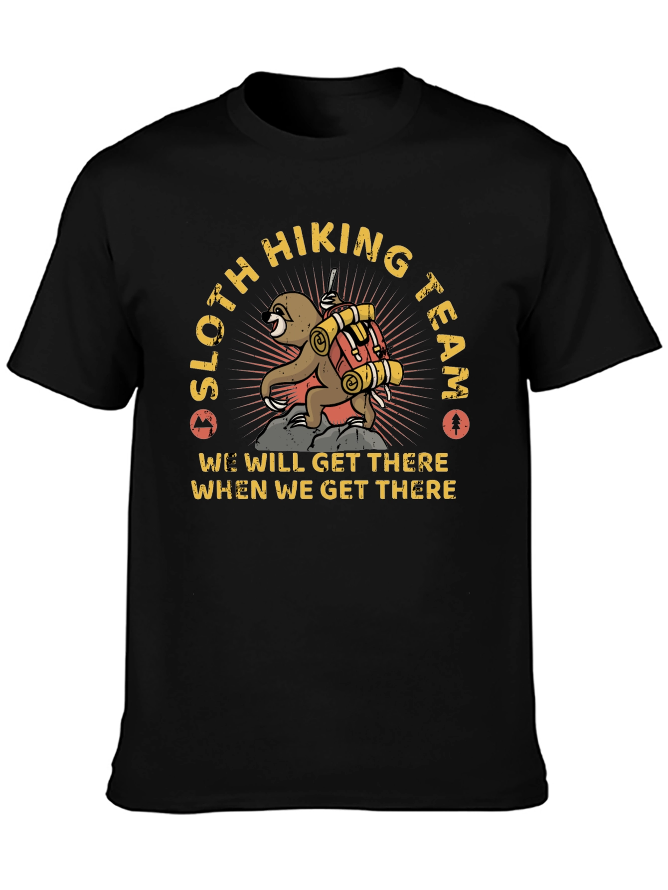 Sloth Hiking Team Graphic T-Shirt