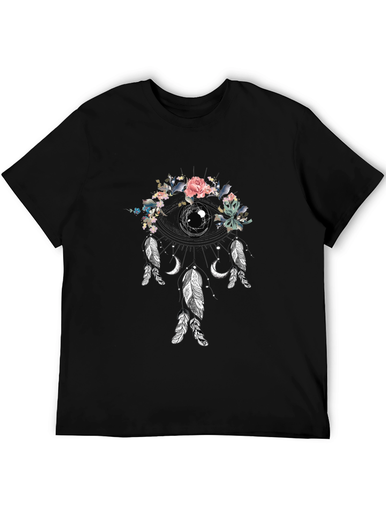 Floral Dreamcatcher Graphic Tee - Black