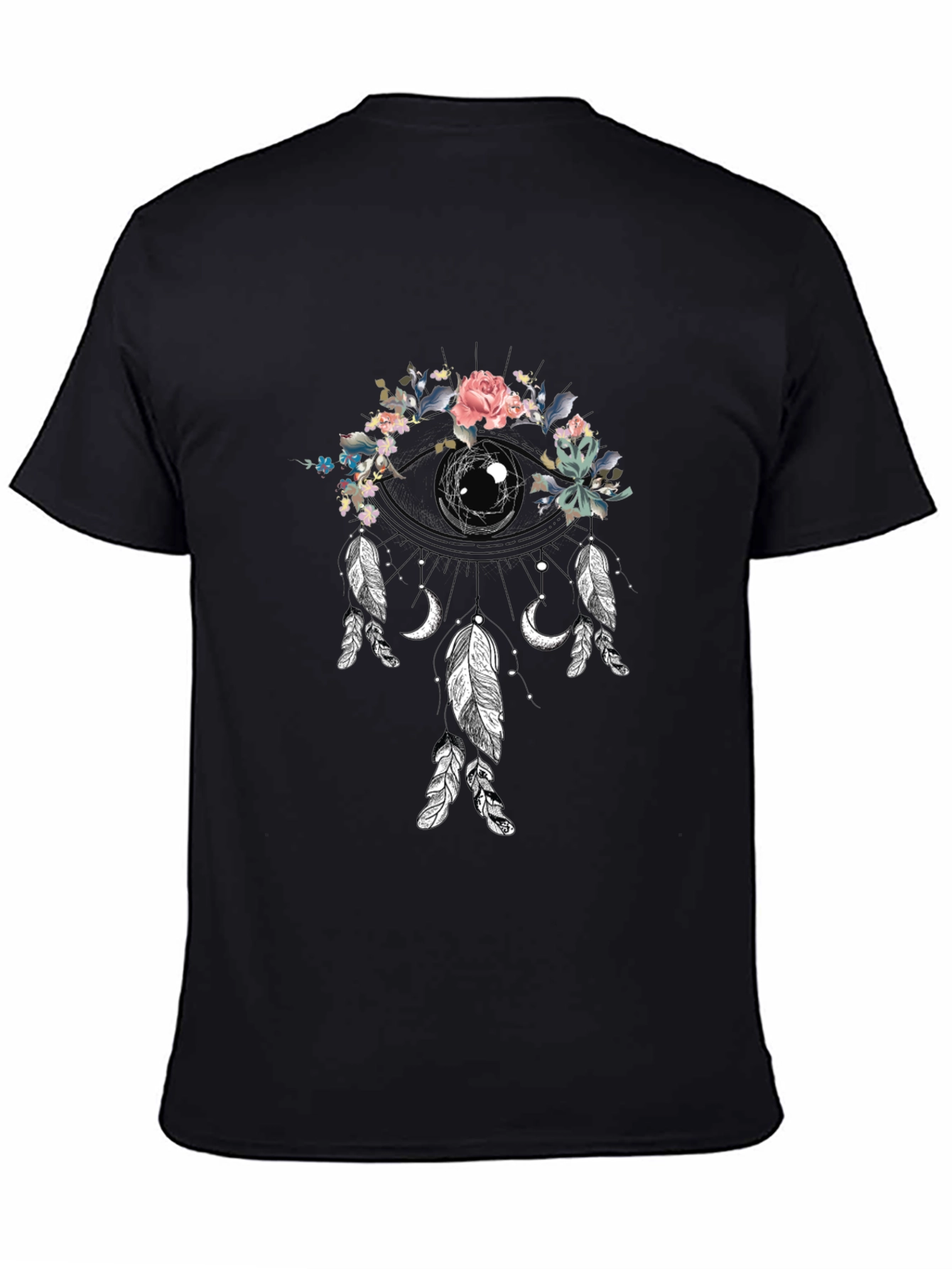Floral Dreamcatcher Graphic Tee - Black