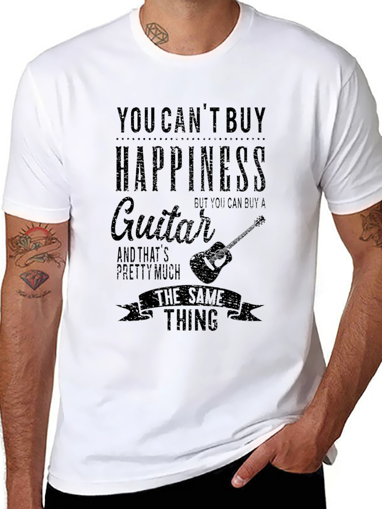 Guitar Happiness Graphic T-Shirt - Music Lover Tee