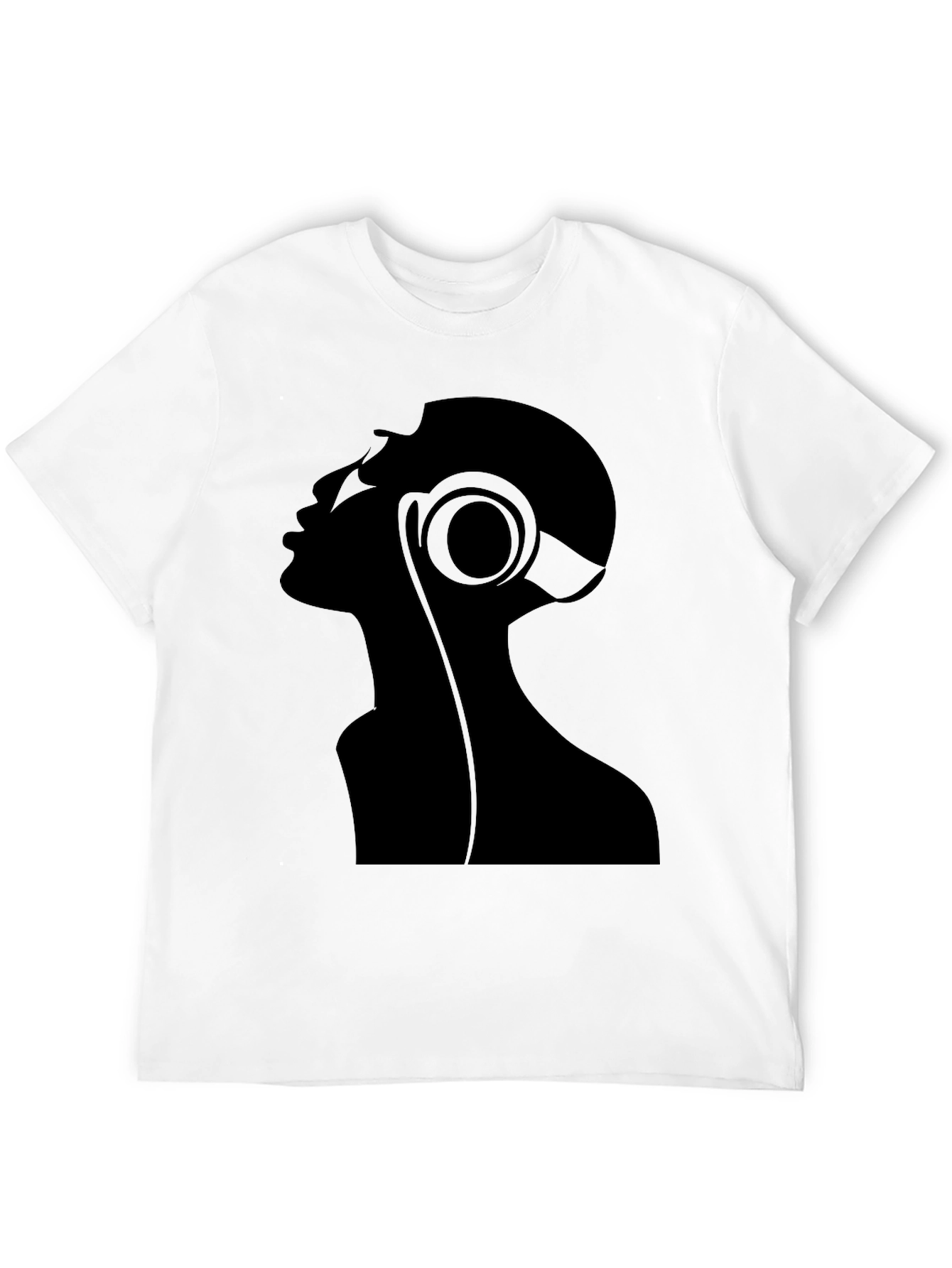 Silhouette Headphone Graphic Black T-Shirt