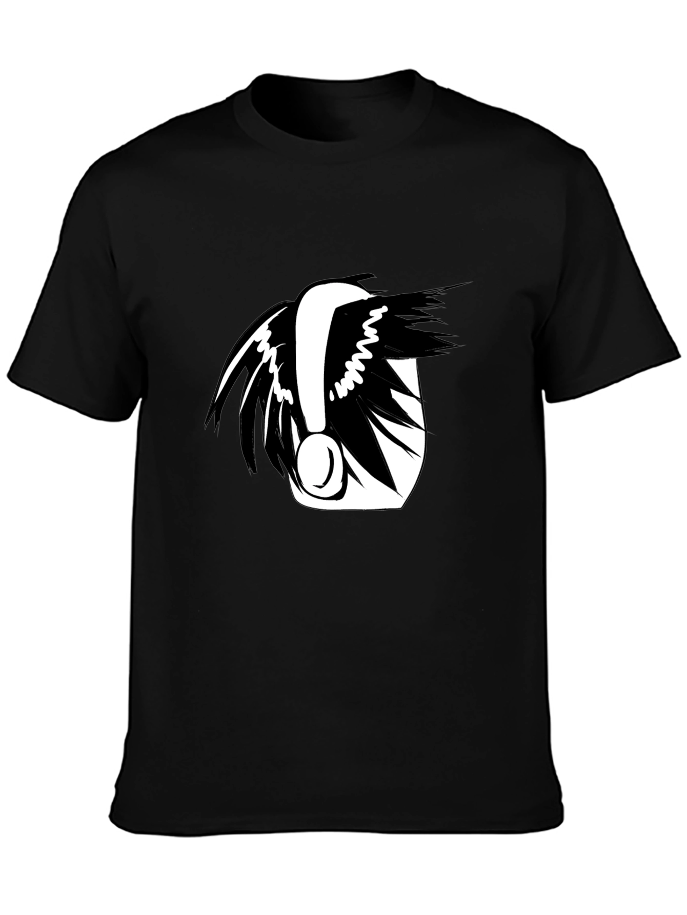 Graphic Black Tee with Abstract Design
