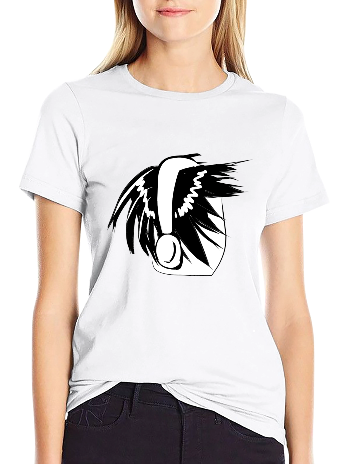 Graphic Black Tee with Abstract Design