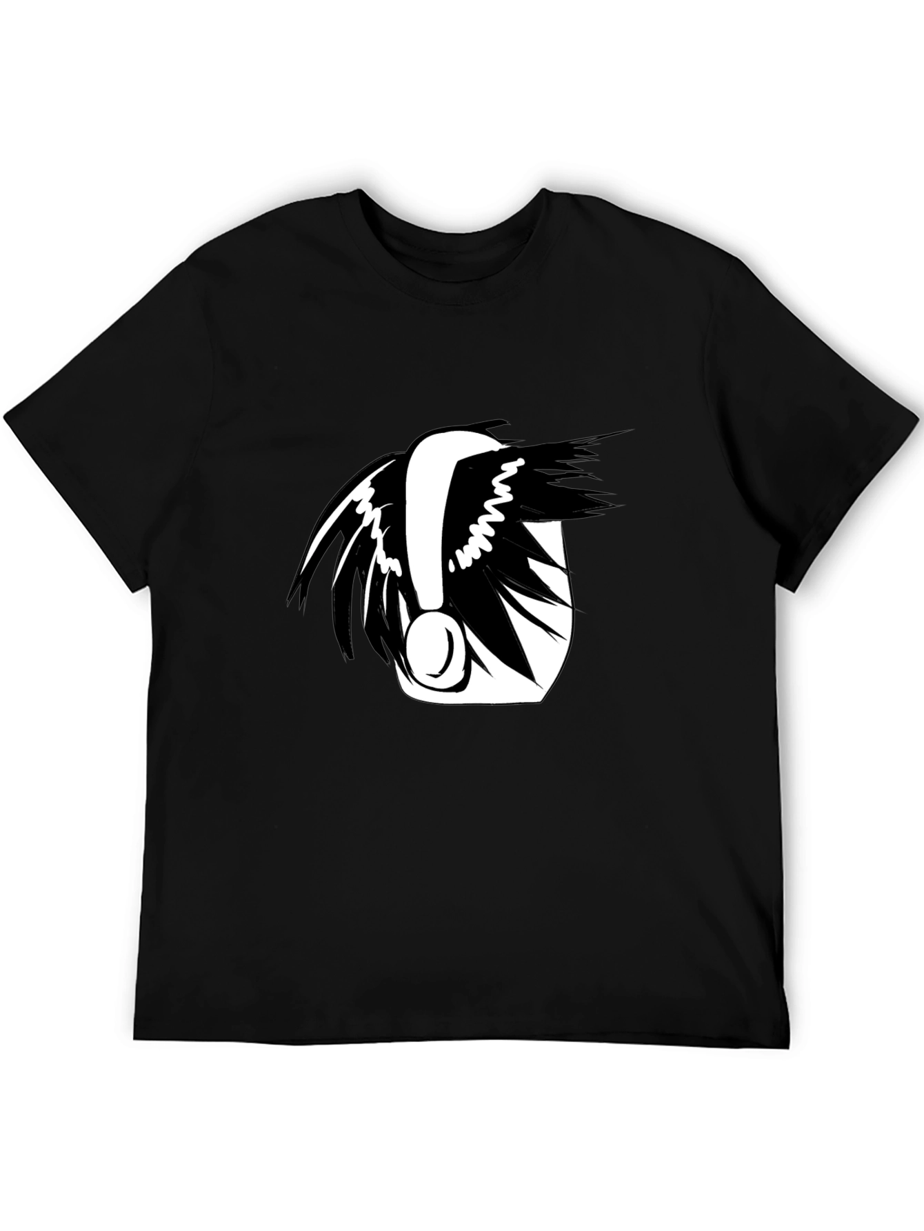 Graphic Black Tee with Abstract Design
