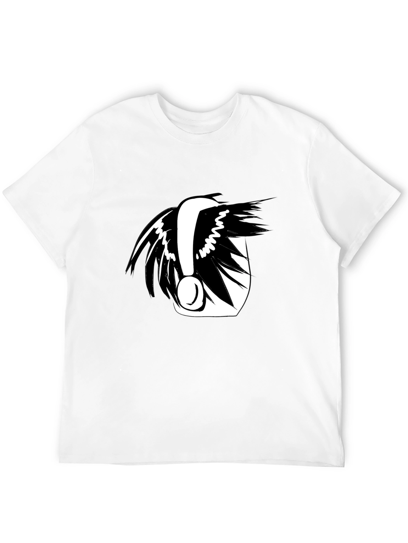 Graphic Black Tee with Abstract Design