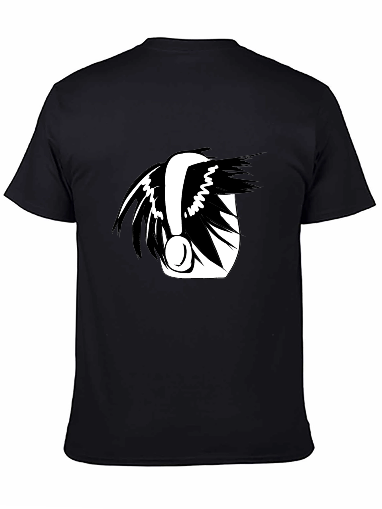 Graphic Black Tee with Abstract Design