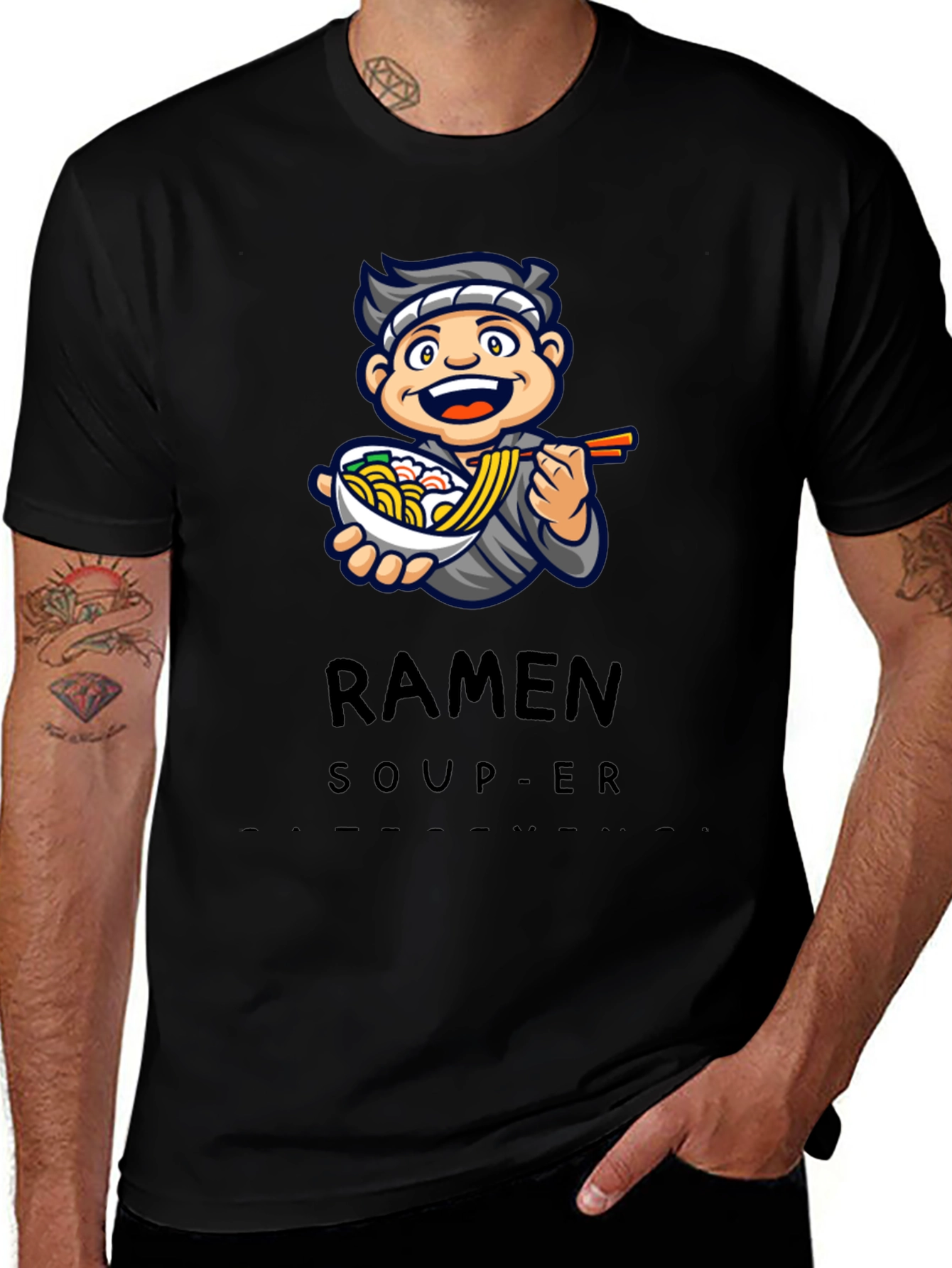 Ramen Soup-er Cartoon Graphic T-Shirt