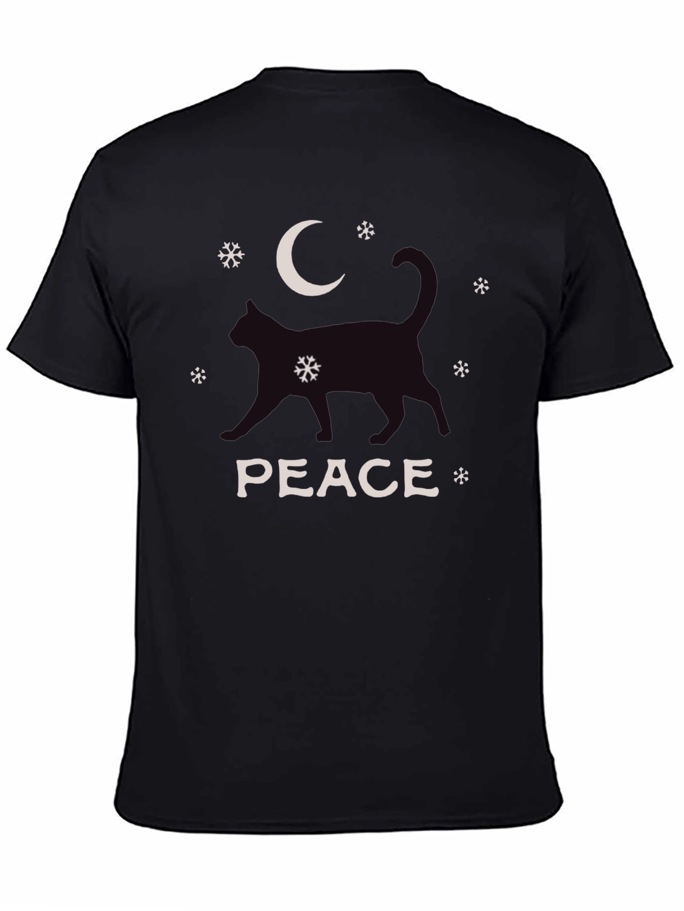 Peace Cat Moon Winter Graphic Tee