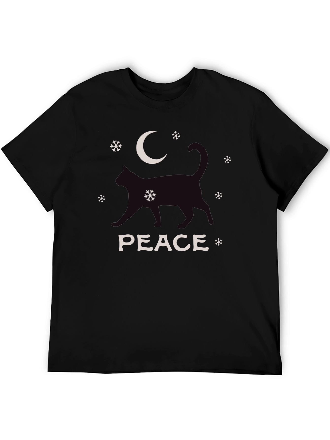 Peace Cat Moon Winter Graphic Tee