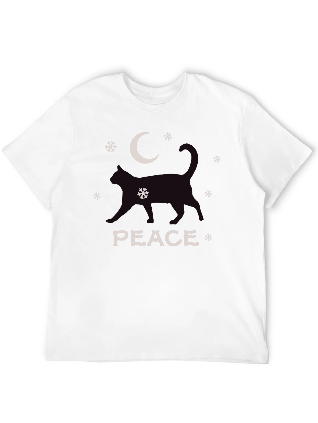 Peace Cat Moon Winter Graphic Tee
