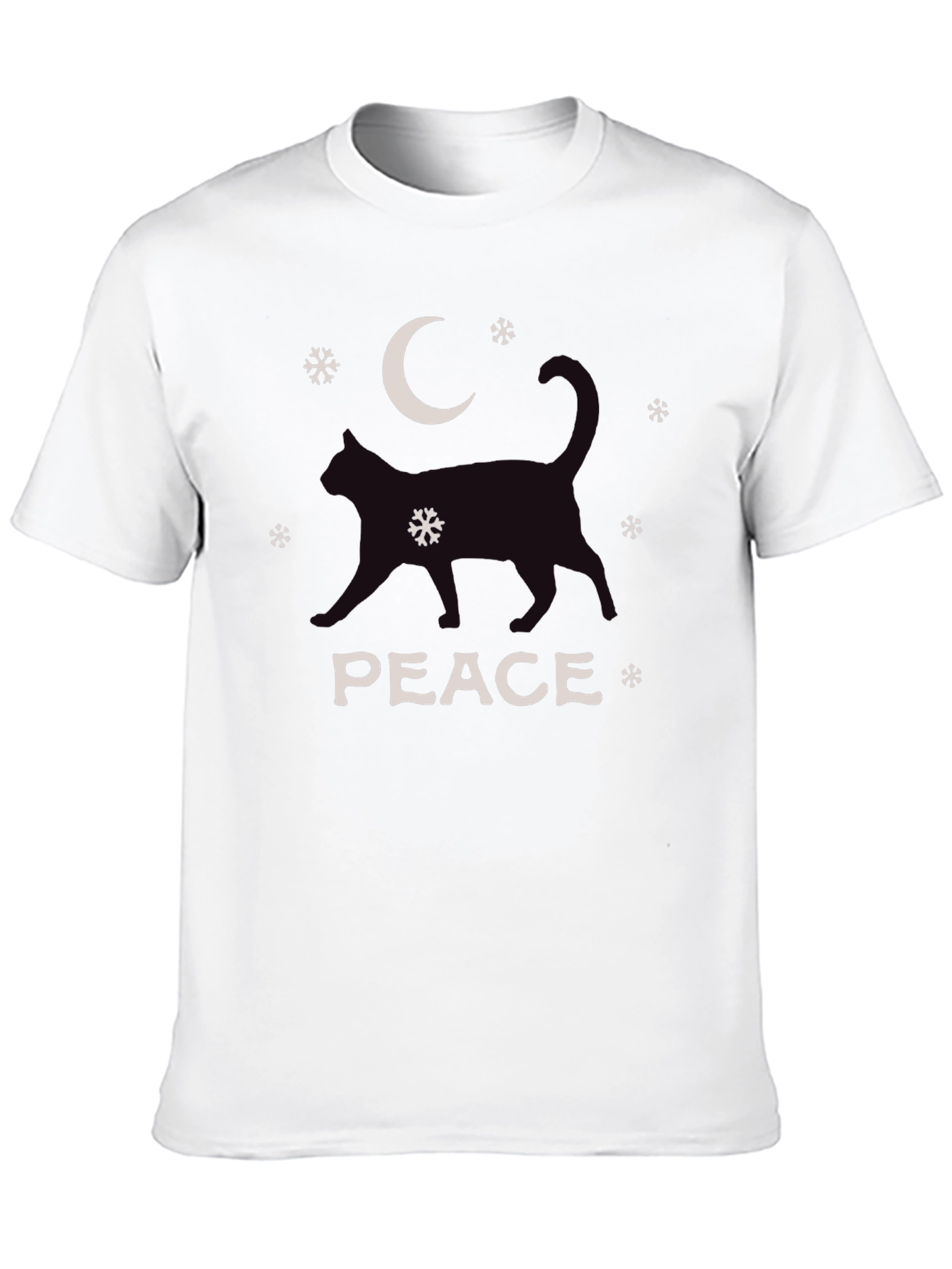 Peace Cat Moon Winter Graphic Tee