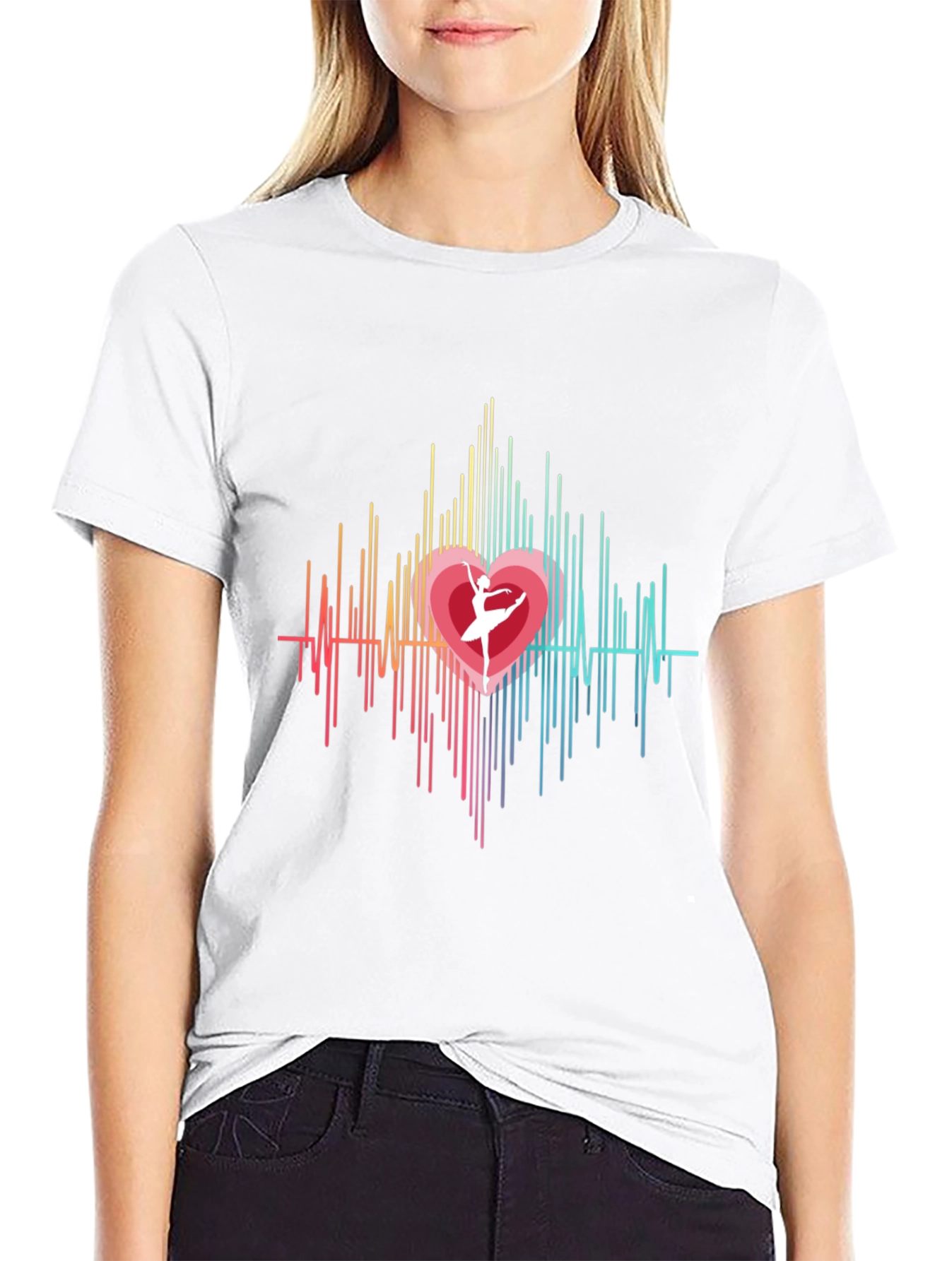 Heartbeat Ballerina Graphic Tee - Black