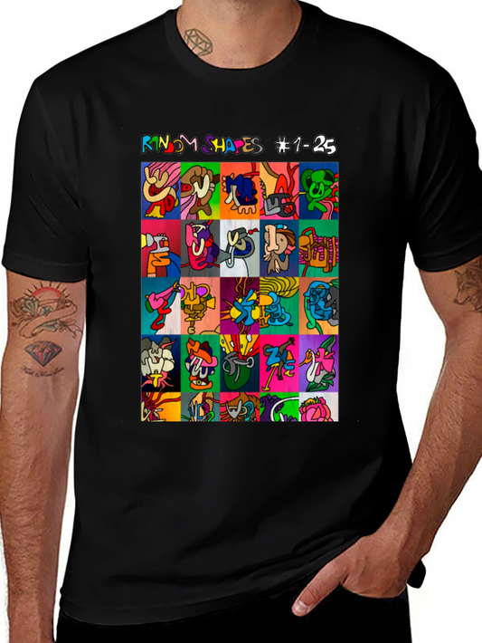Abstract Art T-Shirt: Random Shapes Graphic Tee