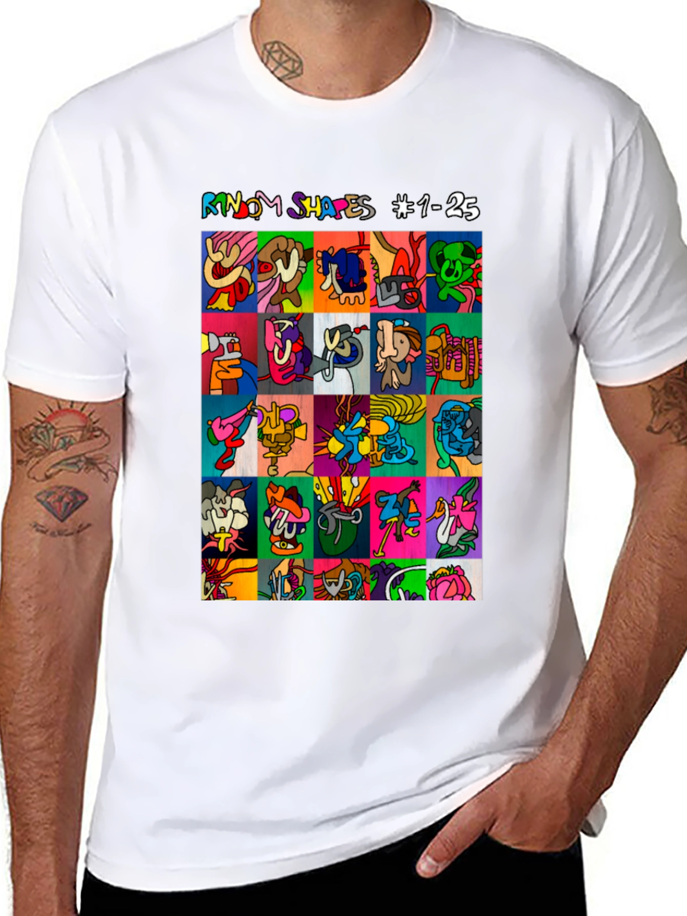Abstract Art T-Shirt: Random Shapes Graphic Tee