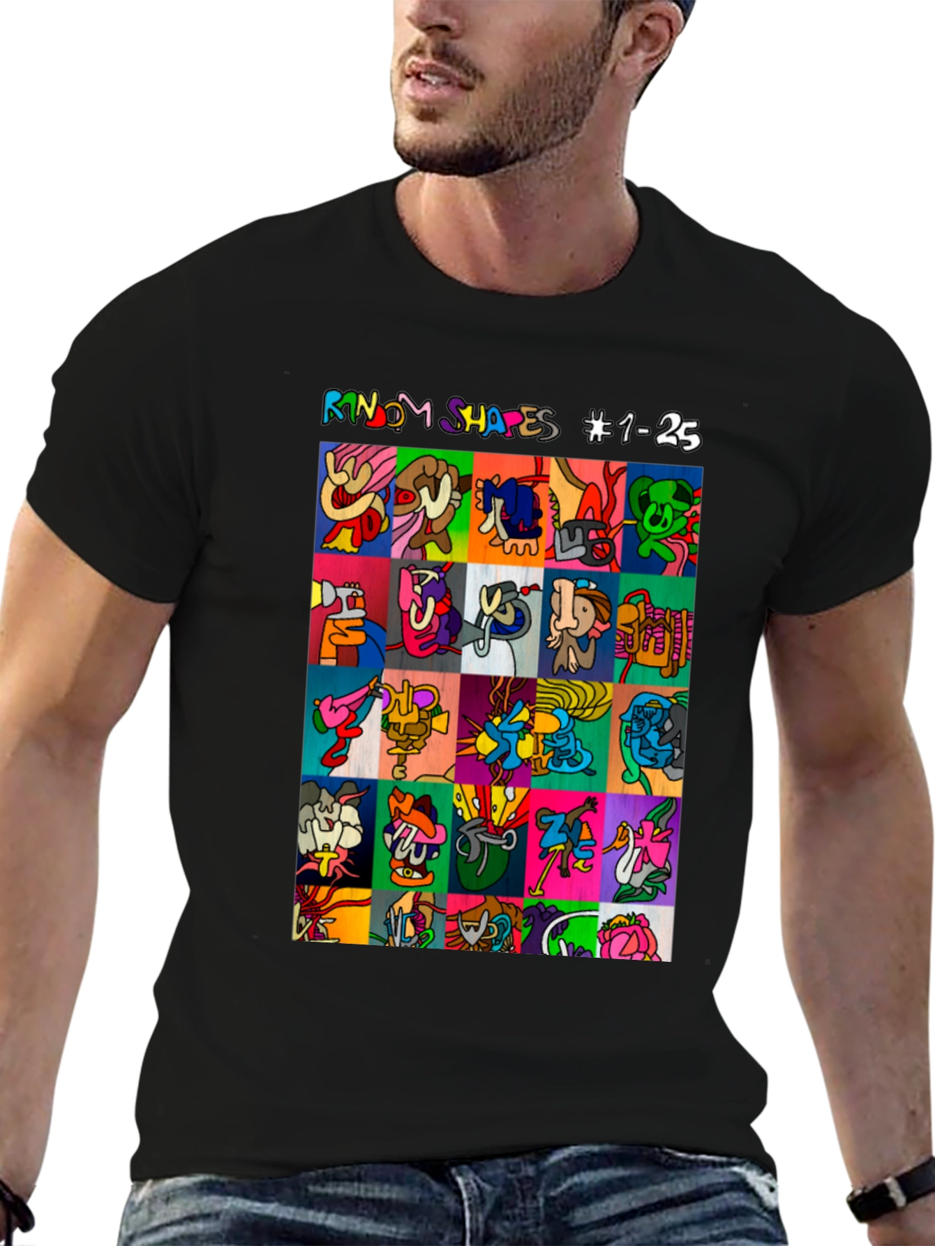 Abstract Art T-Shirt: Random Shapes Graphic Tee