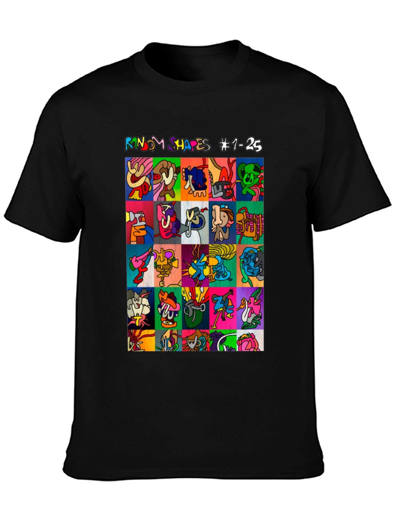 Abstract Art T-Shirt: Random Shapes Graphic Tee