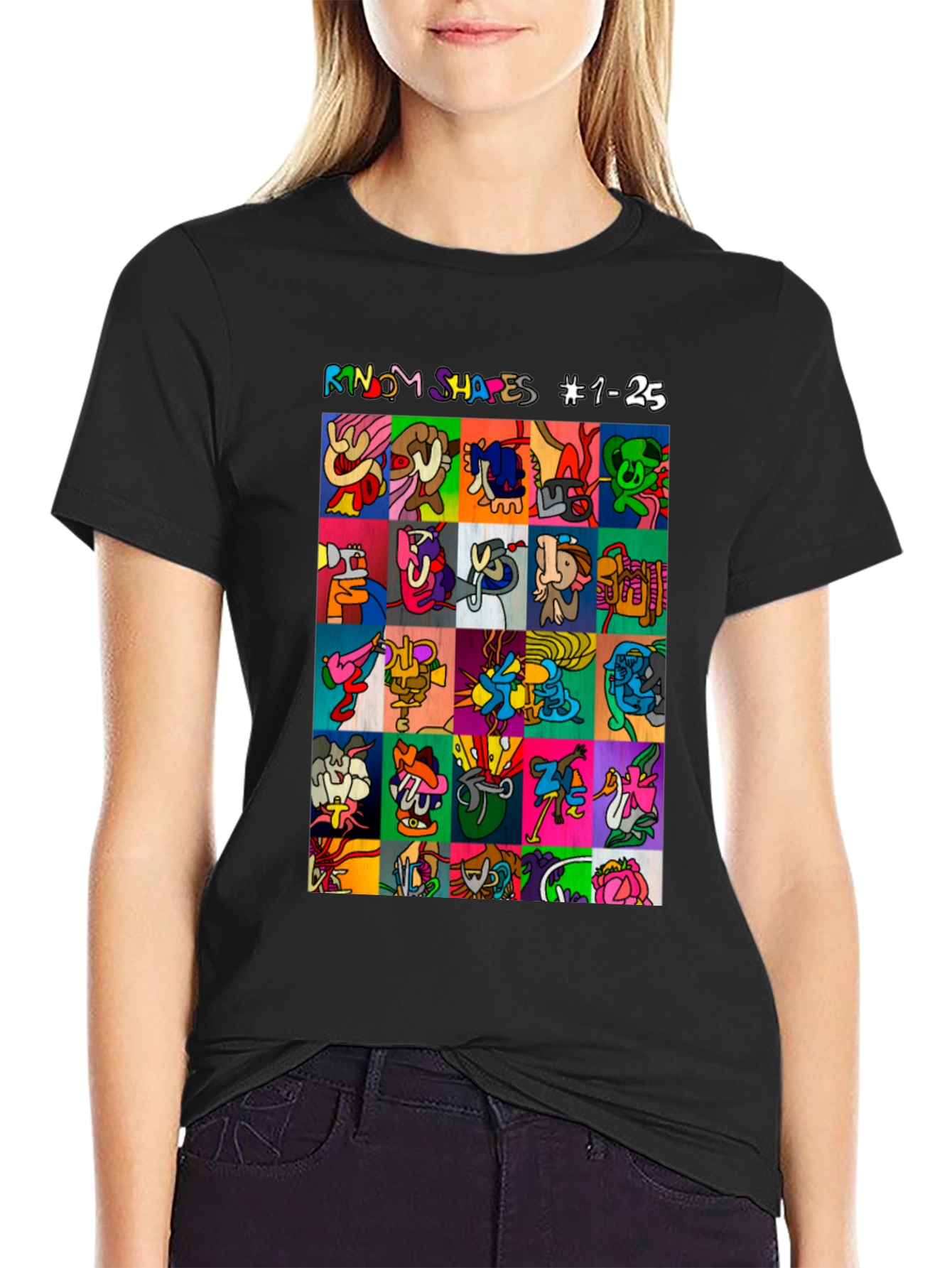 Abstract Art T-Shirt: Random Shapes Graphic Tee
