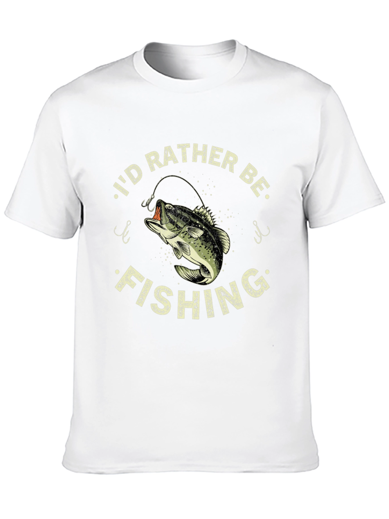 Mens Id Rather Be Fishing Black T-Shirt