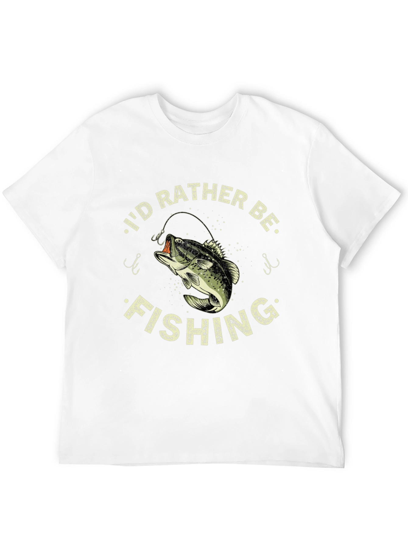Mens Id Rather Be Fishing Black T-Shirt