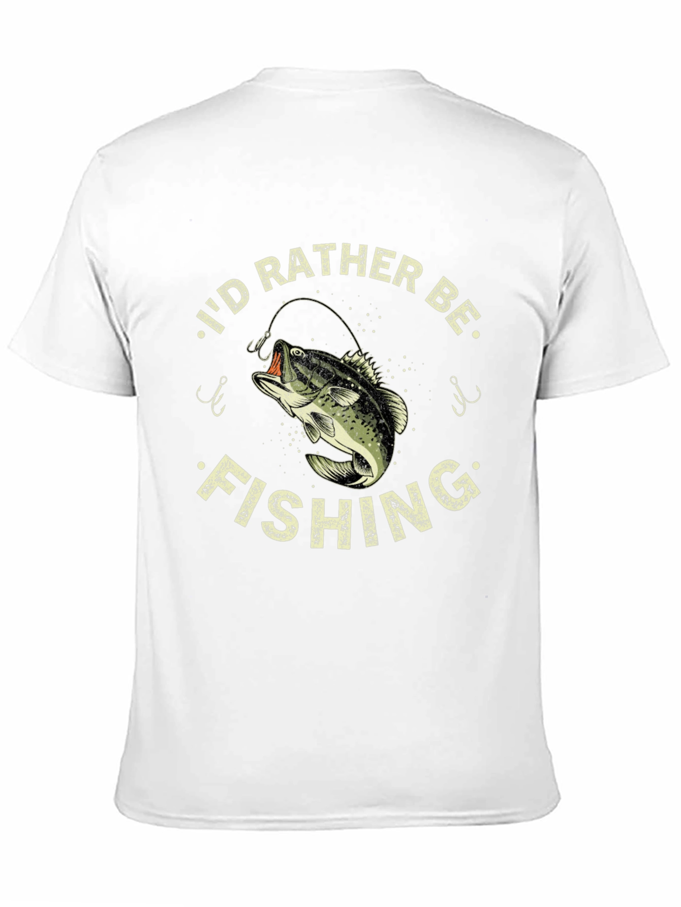 Mens Id Rather Be Fishing Black T-Shirt