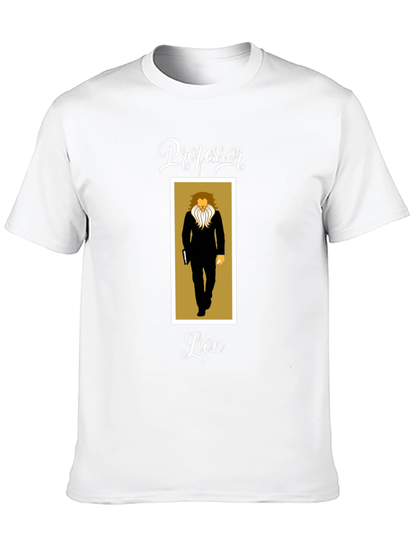 Professor Lion Black T-Shirt - Unique Graphic Tee