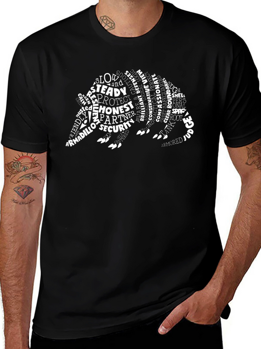 Armadillo Word Art Graphic Tee - Black