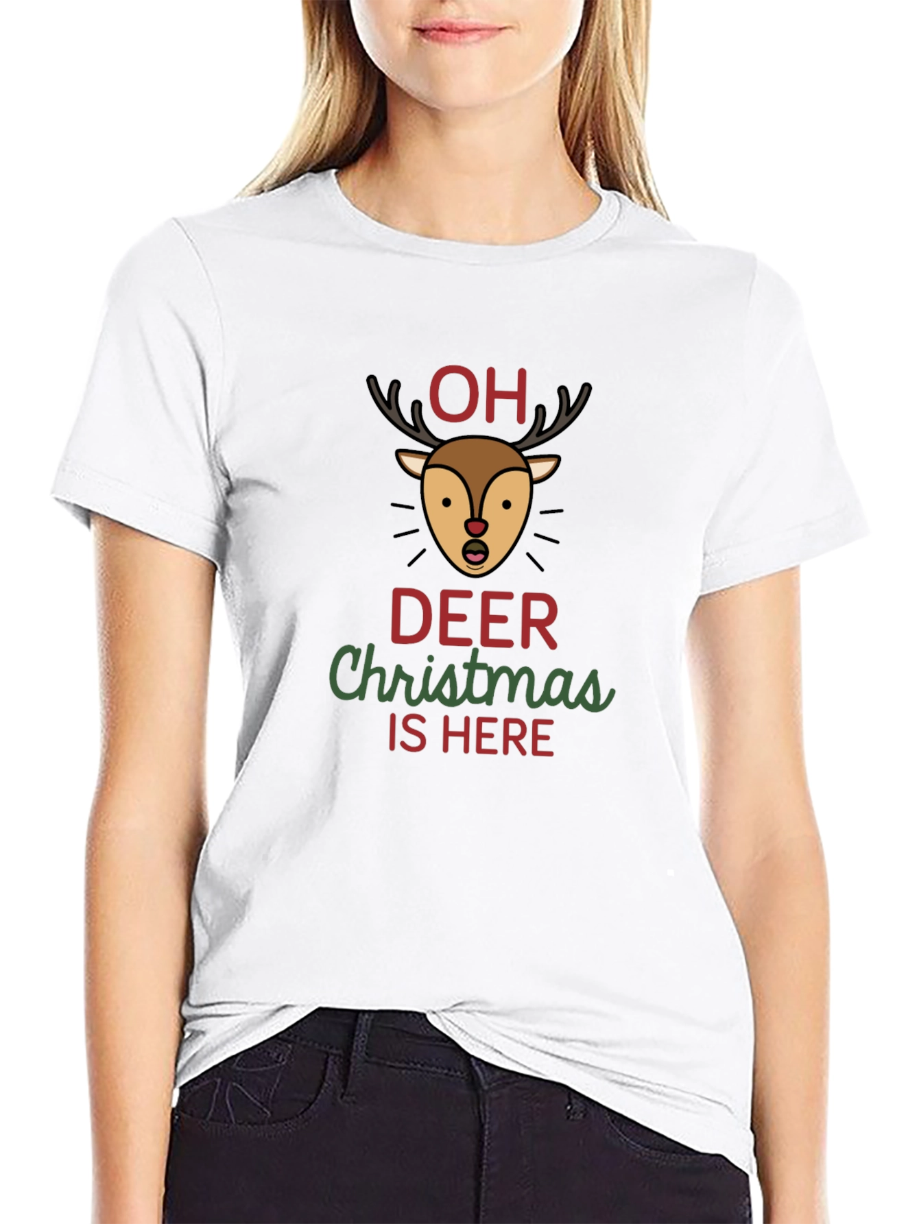 Oh Deer Christmas Graphic T-Shirt