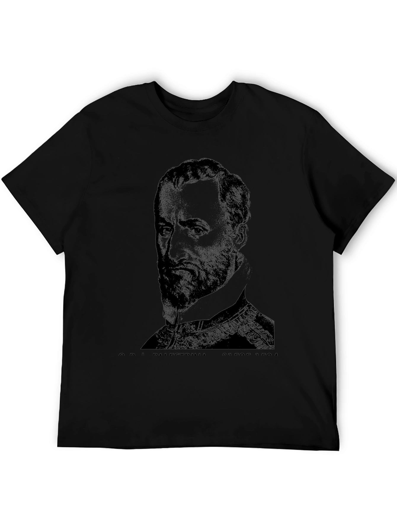 Black T-Shirt with Portrait Graphic