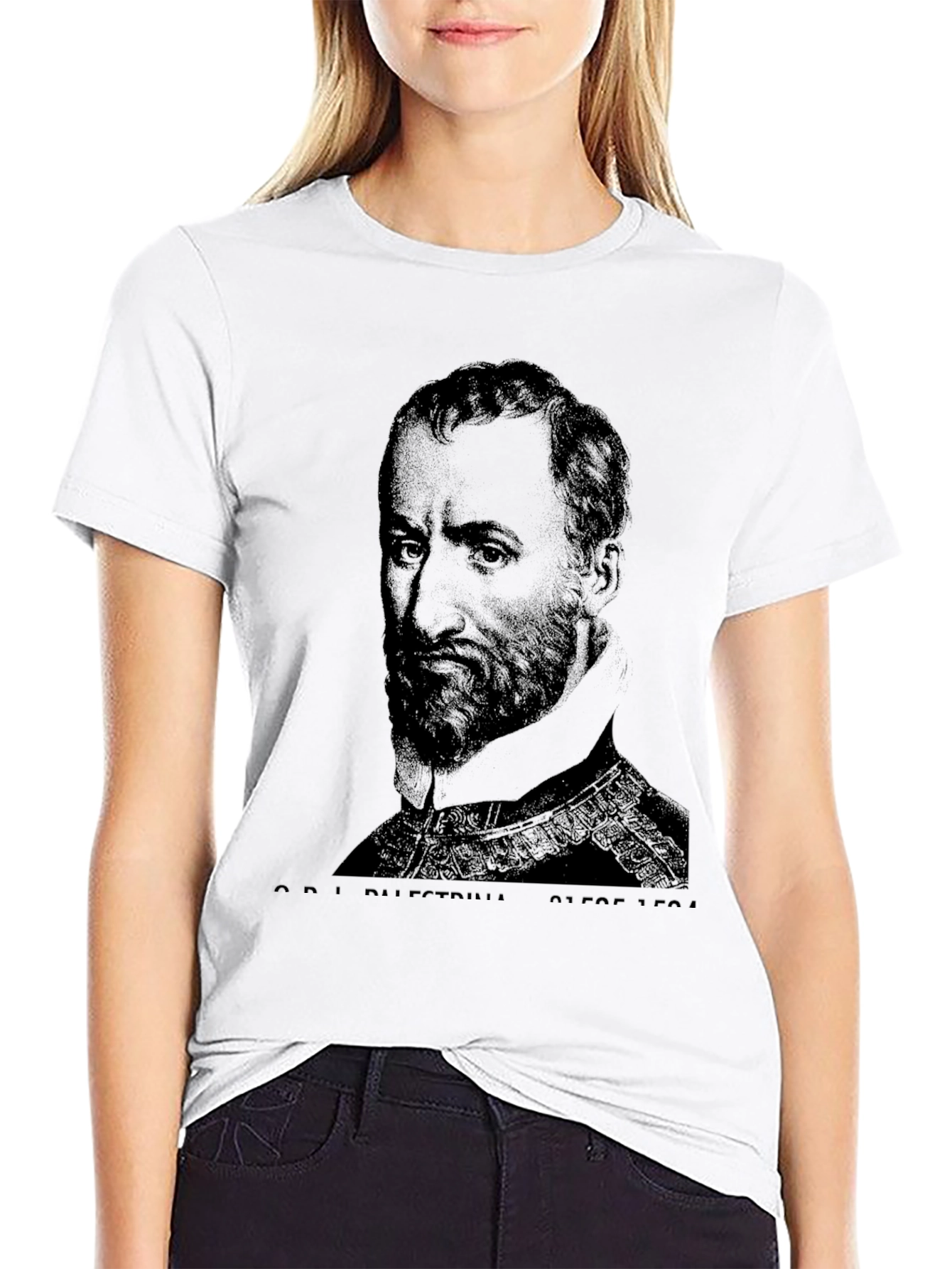 Black T-Shirt with Portrait Graphic