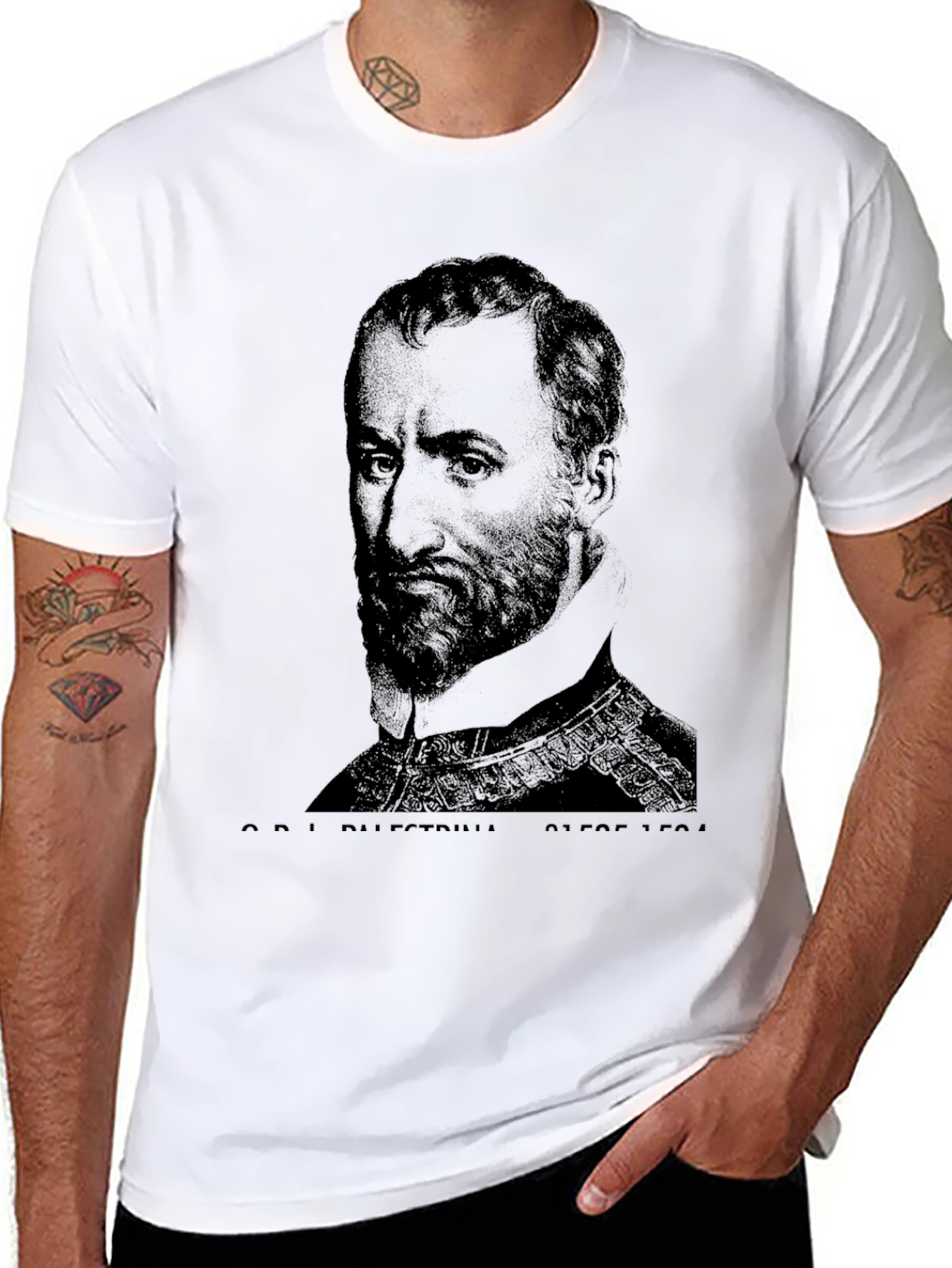 Black T-Shirt with Portrait Graphic