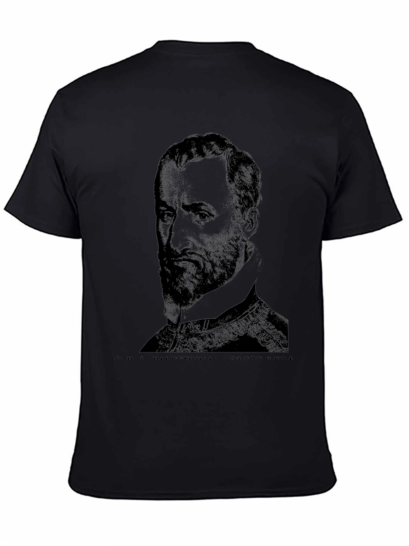 Black T-Shirt with Portrait Graphic