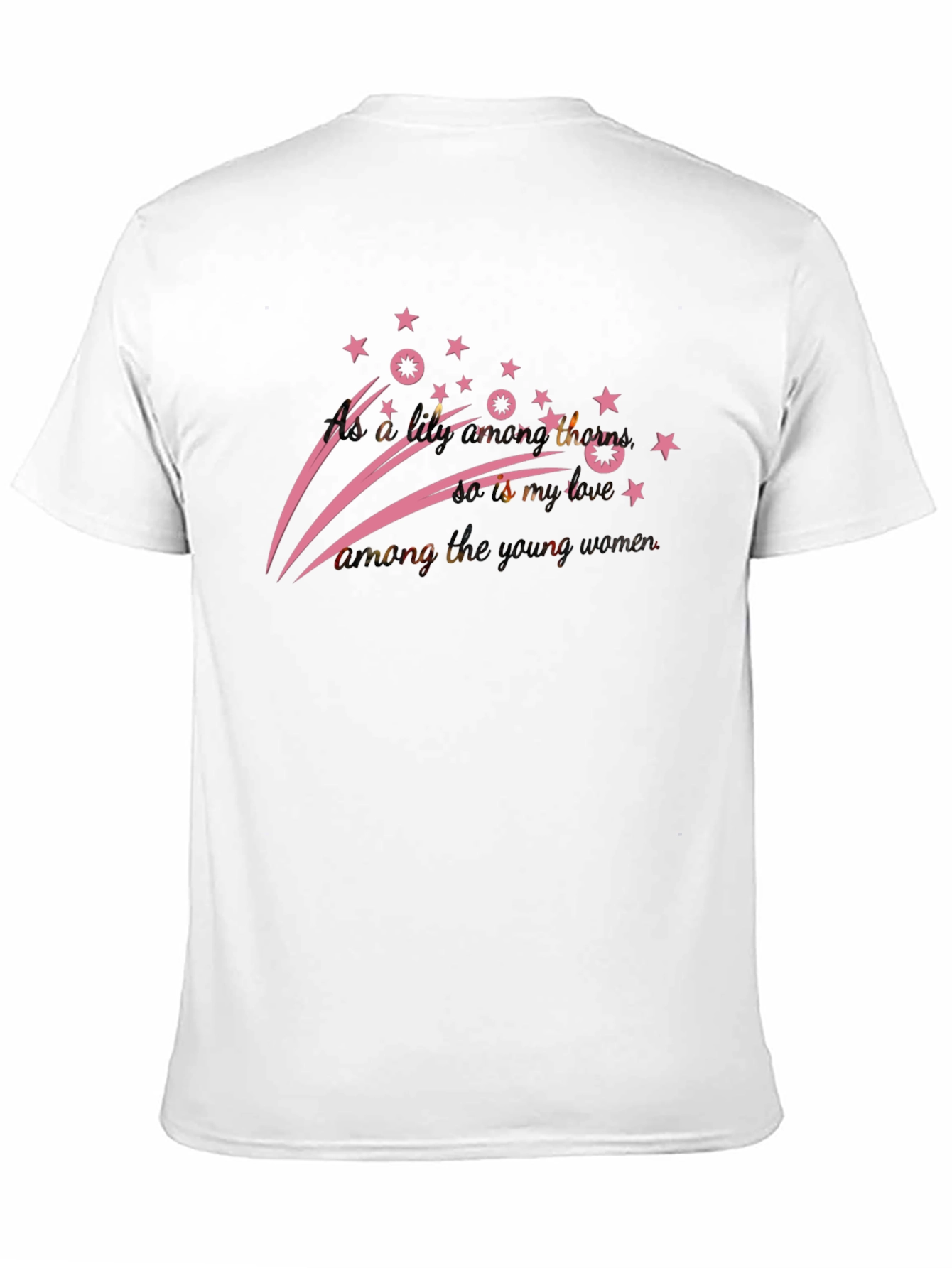 Stylish Black T-Shirt with Pink Star Design
