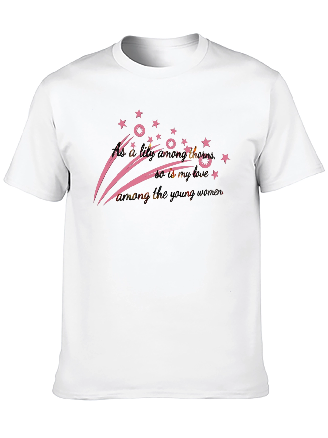 Stylish Black T-Shirt with Pink Star Design