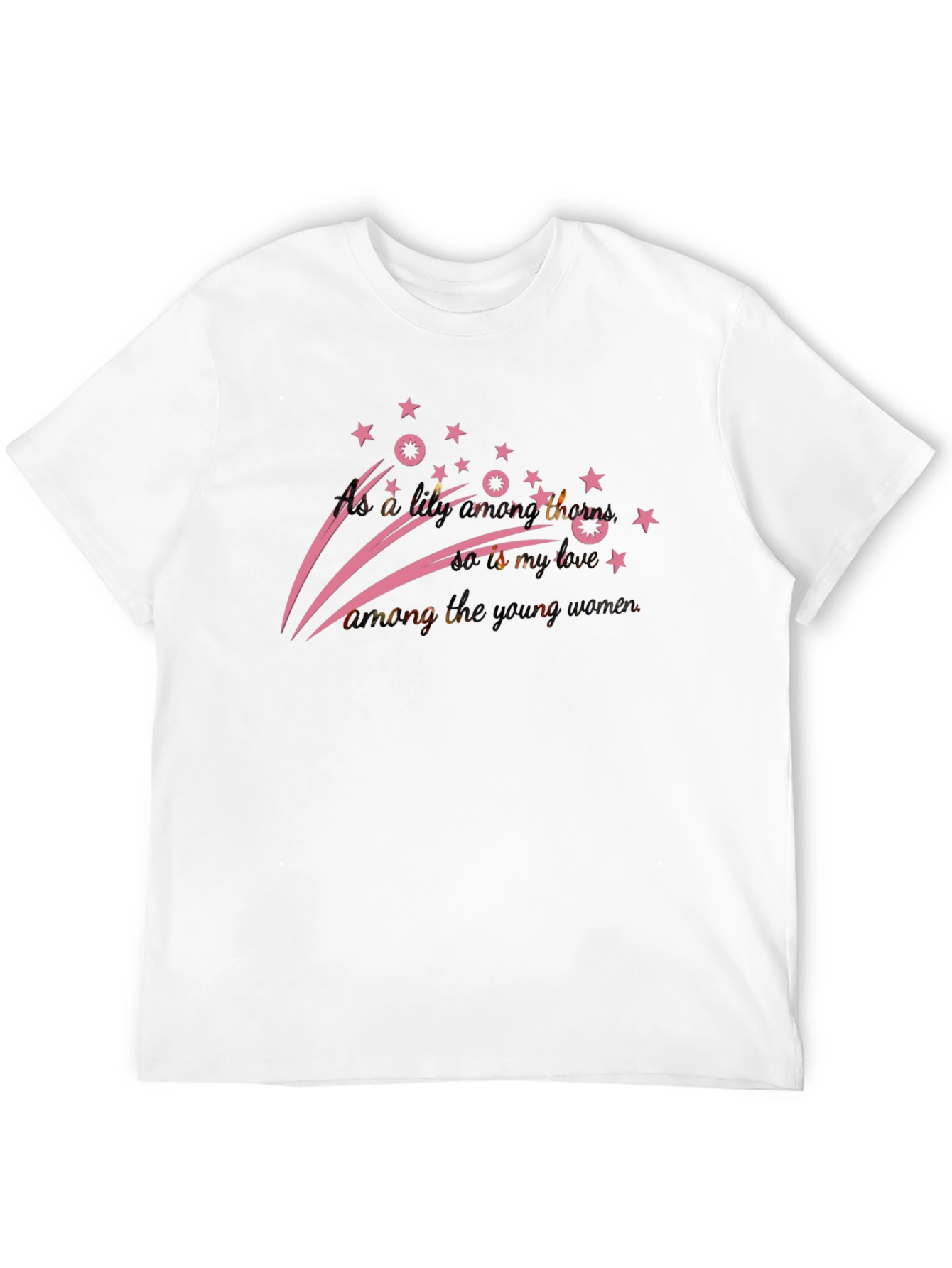 Stylish Black T-Shirt with Pink Star Design