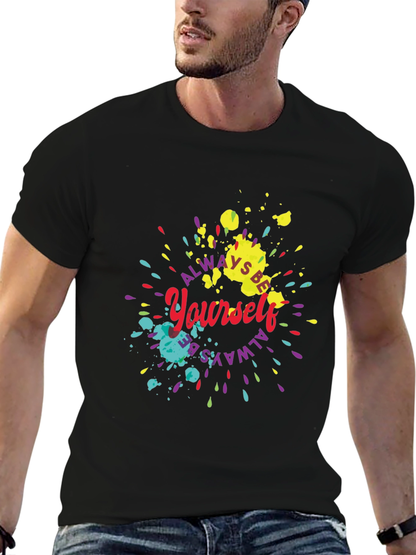 Always Be Yourself Graphic Tee - Black