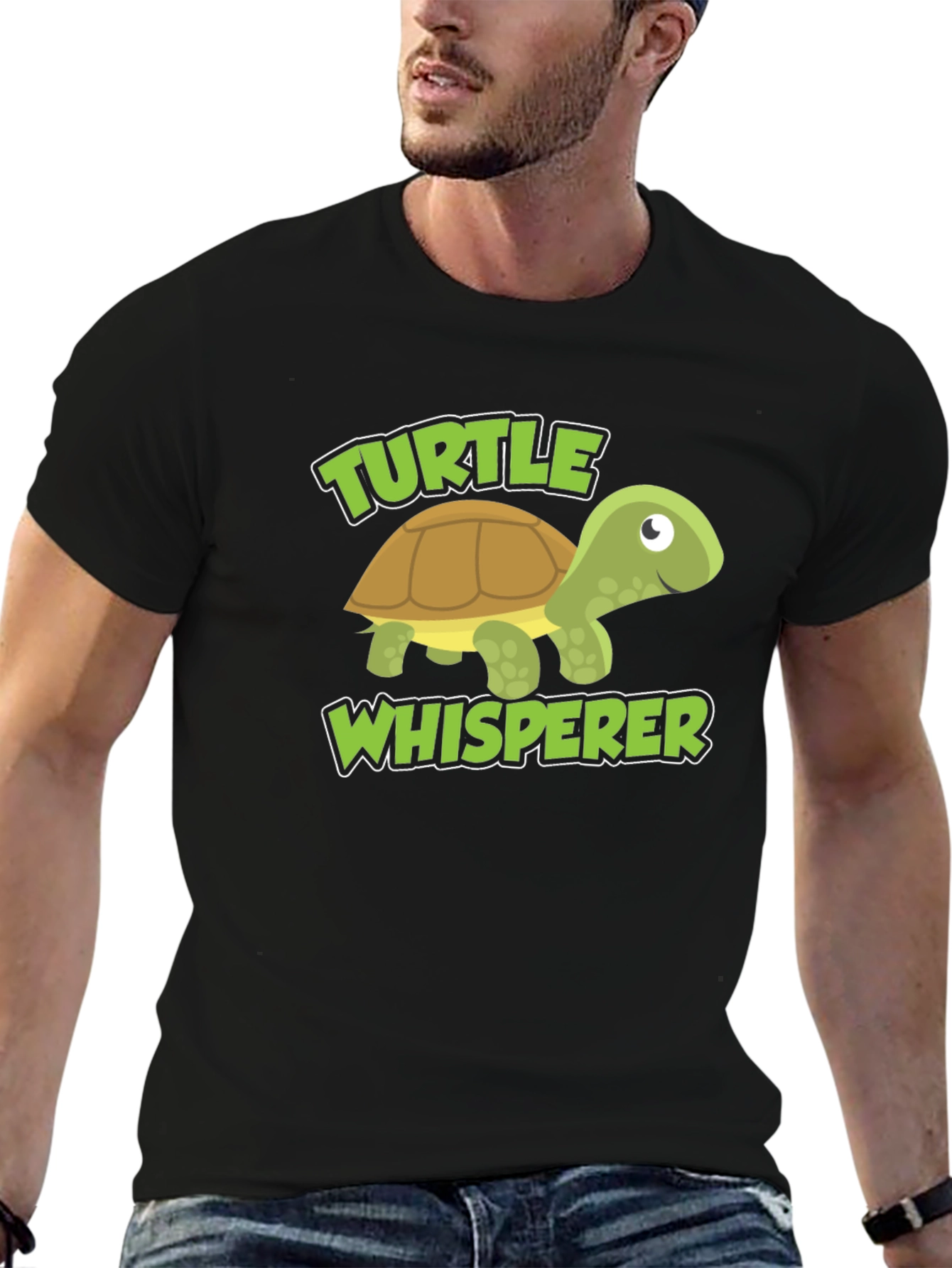 Turtle Whisperer Graphic Tee - Black Cotton Blend