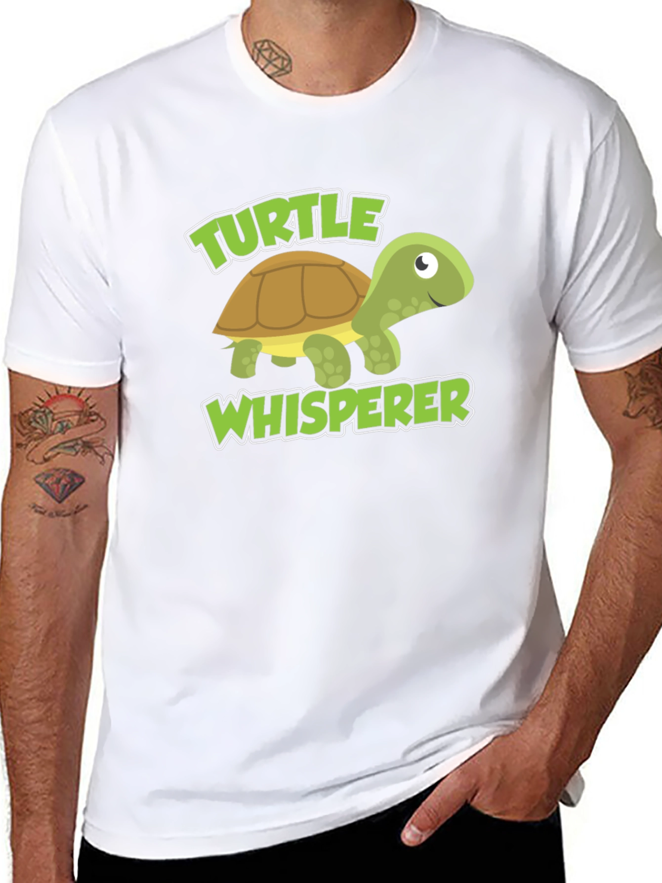 Turtle Whisperer Graphic Tee - Black Cotton Blend