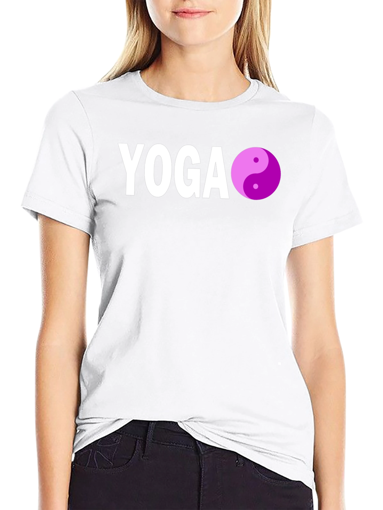Yoga Yin Yang Graphic Tee - Black