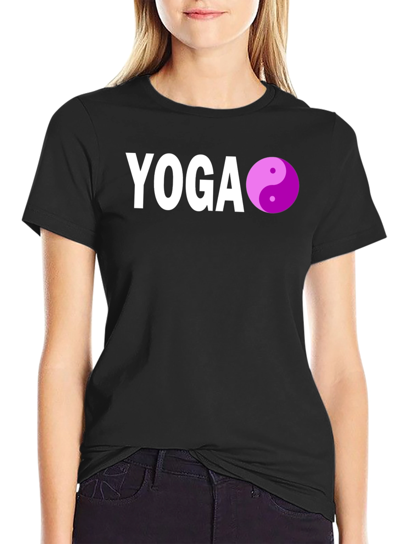 Yoga Yin Yang Graphic Tee - Black