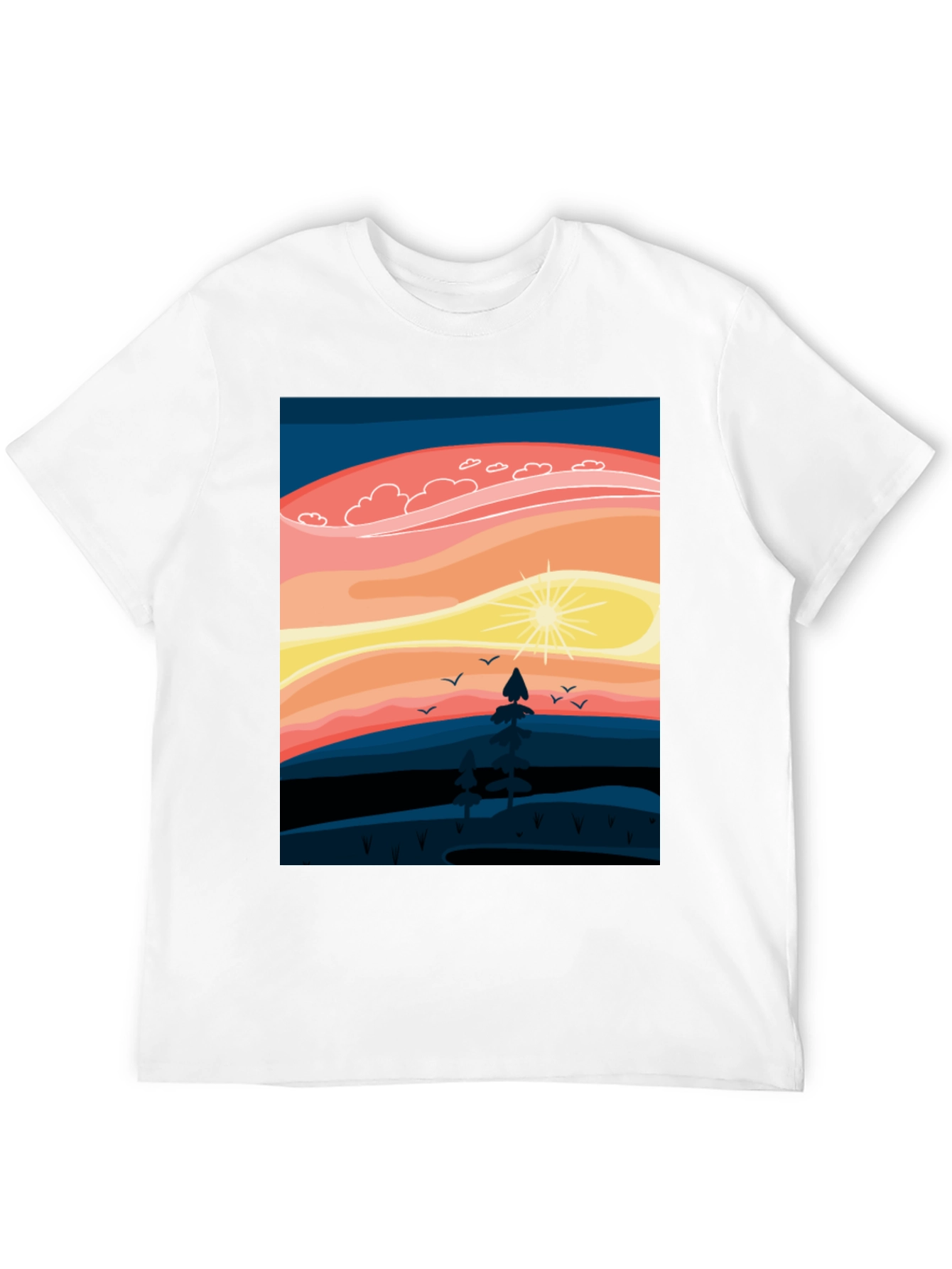 Sunset Mountain Scene Graphic Tee