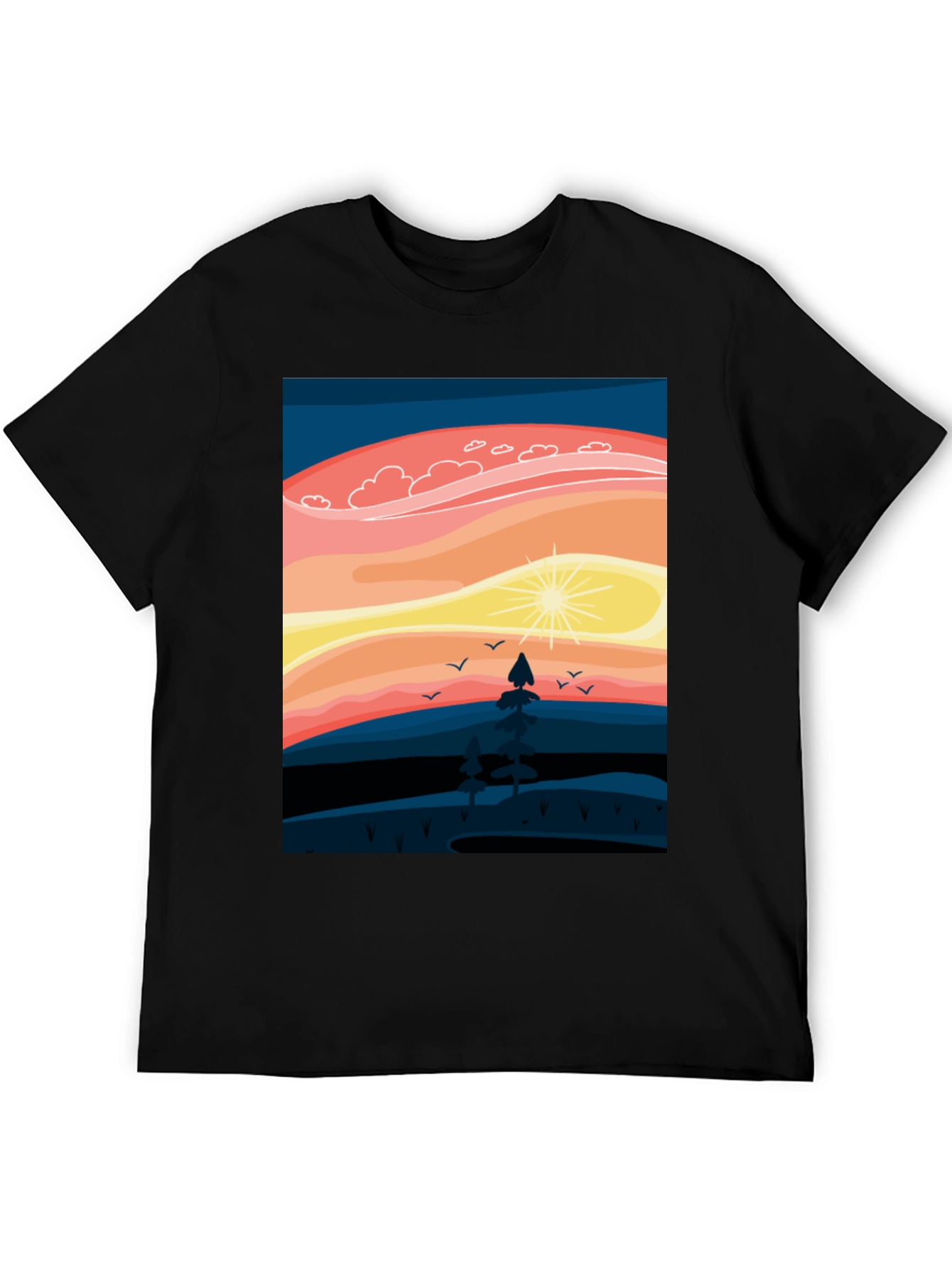Sunset Mountain Scene Graphic Tee